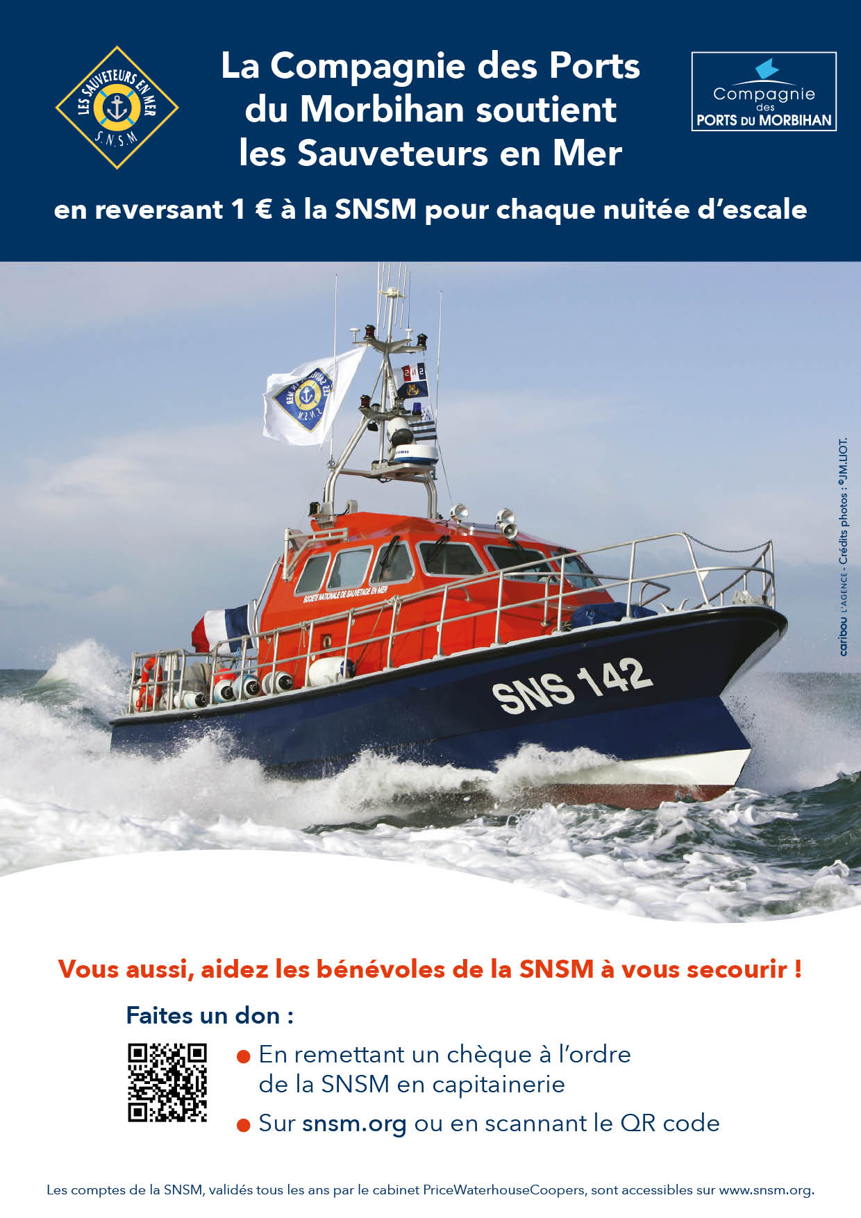 Soutien de la Compagnie des ports du Morbihan à la SNSM